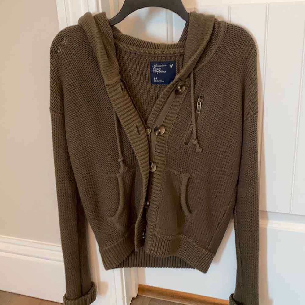 Green woven bomber- American Eagle